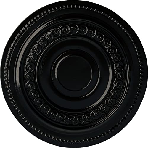 Ekena Millwork CM18OLBPS Oldham Ceiling Medallion, 18" OD x 1 1/4 P, Black Pearl