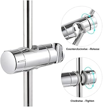 Adjustable Shower Head for Slide Bar, Hand Shower Bracket Universal 19-25MM Head Guide Bracket Holder 360 Degree Rotation for Sprayers