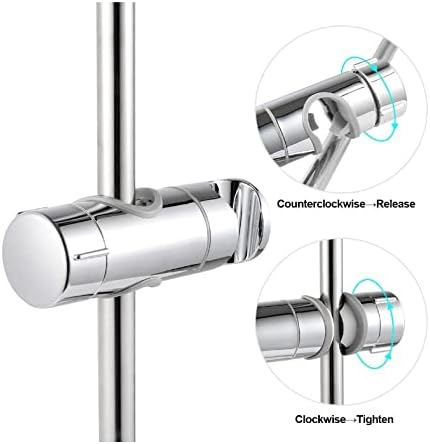 Adjustable Shower Head for Slide Bar, Hand Shower Bracket Universal 19-25MM Head Guide Bracket Holder 360 Degree Rotation for Sprayers