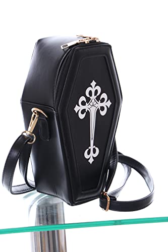 Kawaii-Story LB-6082-1 czarna trumna wampir krzyż ciemna gotycka torba 22 x 7 x 8 cm PU, czarny