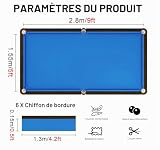 ZNQNDSR tapis de billard feutre, 9 pieds, nappe et bandes photo 2