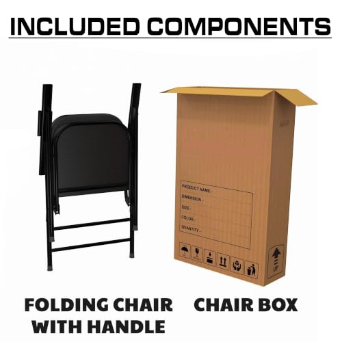 Image of MRC Executive Folding Office Visitor Chair with Armrest | Heavy Duty Metal Frame Cushioned Training & Study Chair for Home, Office & Conference Room (Black)