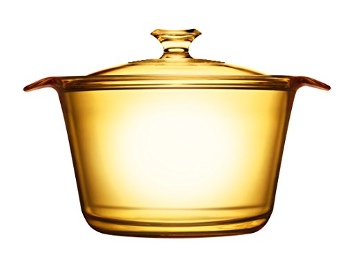 VISIONS Pyroceram Flair Faitout avec Couvercle en Verre Marron 3,8 l