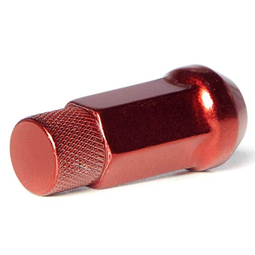Circuit Performance Forged Steel Extended Hex Lug Nut For Aftermarket Wheels: 12X1.5 Red - 20 Piece Set + Tool #TOP2