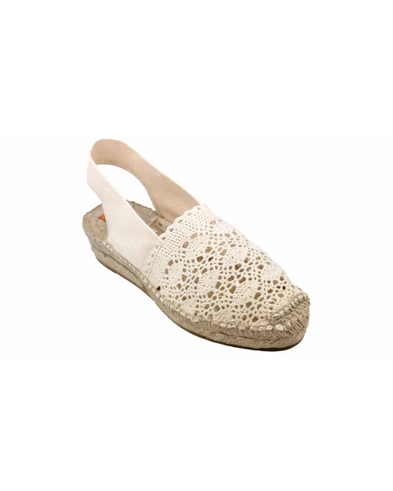 Espadrillas all'Uncinetto con zeppa bassa realizzate a mano in Spagna