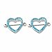 WOWOHE 316l Stainless Steel 14g Blue gems hearts Two Layers Nipple Rings Shields Body Piercing Sold As a Pair