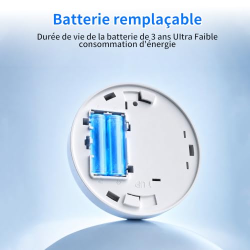 Détecteur de Monoxyde de Carbone, Blanc,Détection 0-1000ppm CO Alarme 1PCS – vue 6