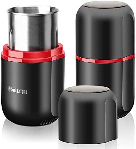 COOL KNIGHT Herb Grinder [large capacity/fast /Electric ]-Spice Herb Coffee Grinder with Pollen Catcher/- 7.5" (Black)