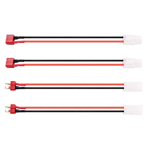 Makerstack Deans Connectors Enchufe en Forma de T a Connector Cable Adaptador de Carga Cable de 4 Piezas para vehículos RC y batería Lipo