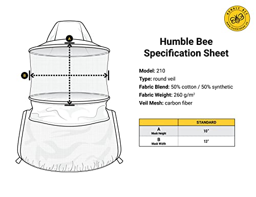 Humble Bee 210 Polycotton Beekeeping Veil With Round Hat, Standard, Linen White #TOP5