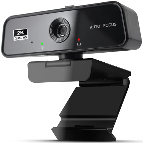 Image of BRIGHTSHOW 2K QHD/30fps Webcam with Microphone, Autofocus Streaming with Privacy Cover, Plug&Play USB Webcam for Calls/Conference, Zoom/Skype/YouTube, Laptop/Desktop