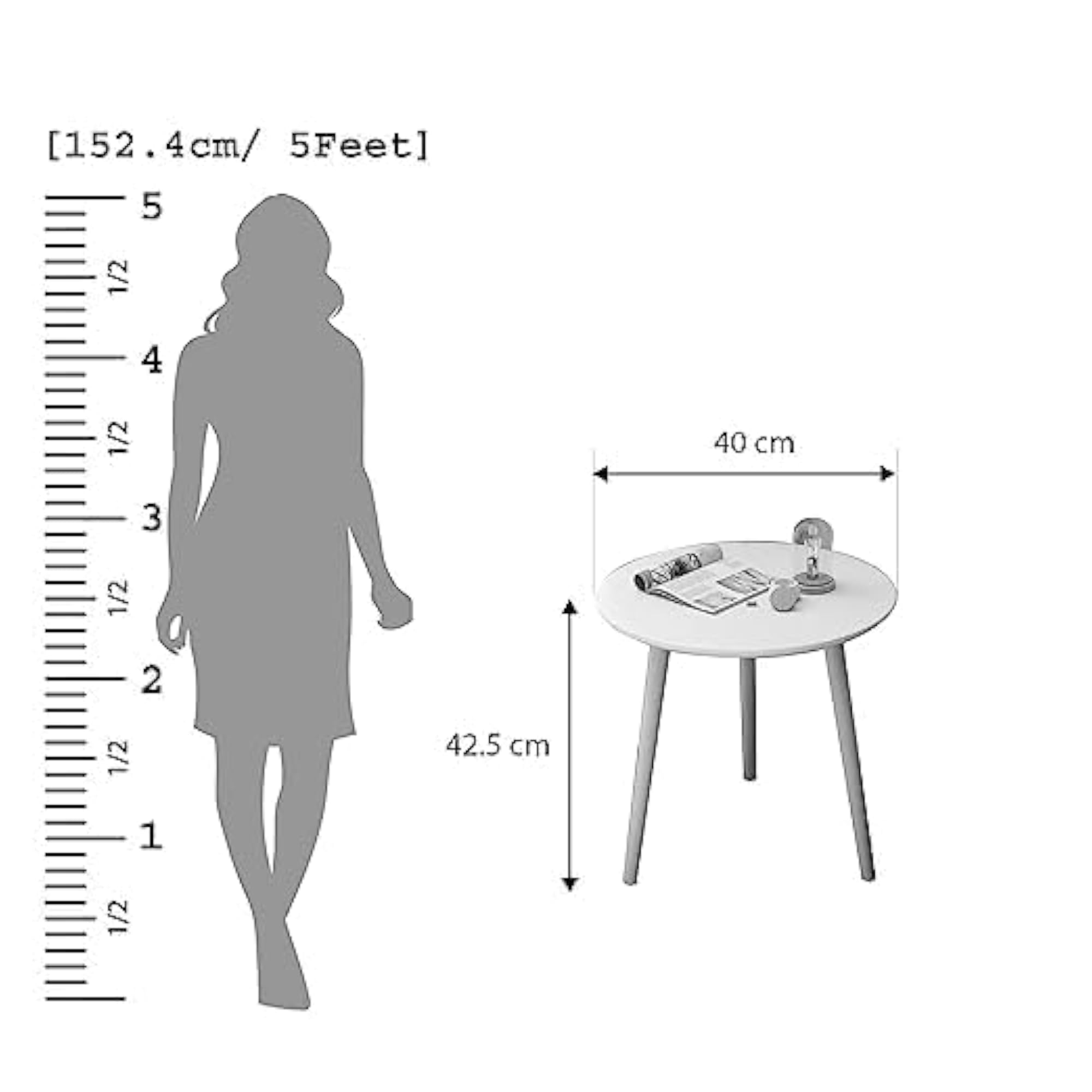 Wooden Round Shape Coffee Table with Three Legs for Living Room