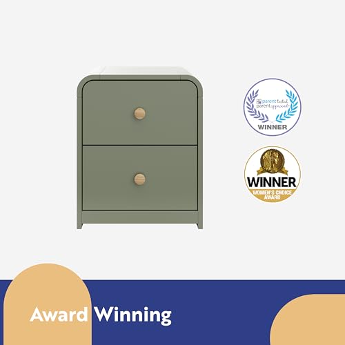 Storkcraft Next Santos 2-Drawer Nightstand (Olive with Natural) – GREENGUARD Gold Certified, Pre-Installed Drawer Tracks for Easier Assembly, Nightstand Organizer for Kids Bedroom by Storkcraft - Image 5