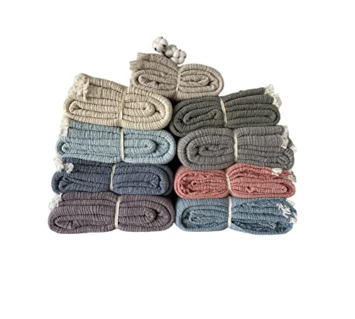 100% Cotton Muslin Blanket, 4 Layers Bedspread, Soft Turkish Cotton Muslin Bed Cover, Reversible Coverlet, Green (King Size 95X102-230X260Cm) #TOP5