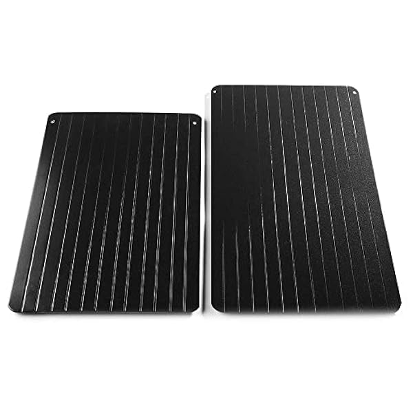 Gang Defrost Scheda Alluminio Square Sbrinamento rapido Frozen Food Vassoio di Carne Rapido Scongelare la tavola Fresca for Lo scongelamento Cibo congelato(Colore: Nero, Dimensioni: 2)