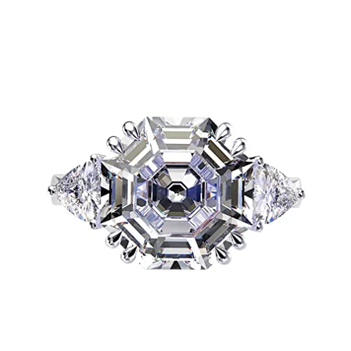 Bague en argent 925 et moissanite, haute joaillerie de mariage
