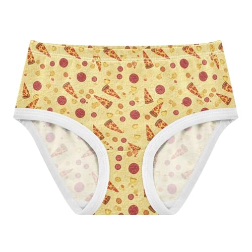Aesthetic Toddler Girls Underwear 2t Cotton Panties Little Girl Pepperoni Pizza Slices Yellow Kids Briefs Undies