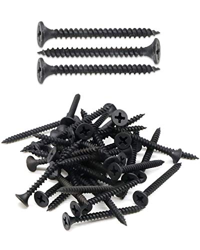 IMSCREWS 100Pcs #6 x 1-1/2" Fine Thread Drywall Screws, Phillips Bugle Head C1022 Carbon Steel, Black Phosphate Sharp Point Fasteners for Thin Metal Studs &amp; Indoor Woodworking