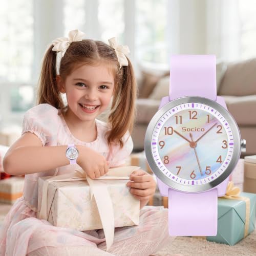 SOCICO Kids Analog Watch 50M Waterproof Large Face for Boys Girls 8-12 — 사진 5