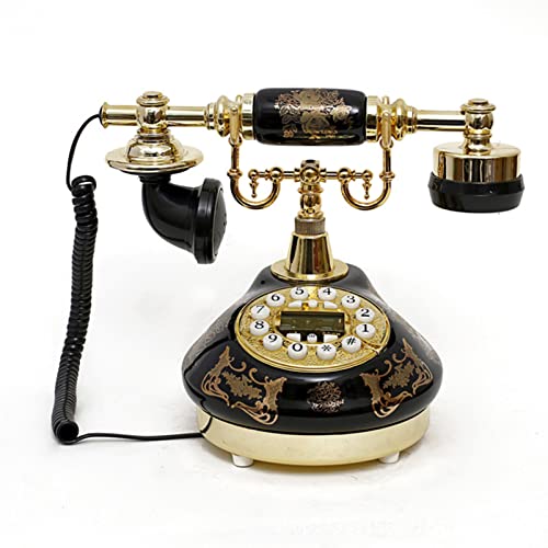 Téléphone rétro européen vintage en céramique noir HJMMWT pour maison