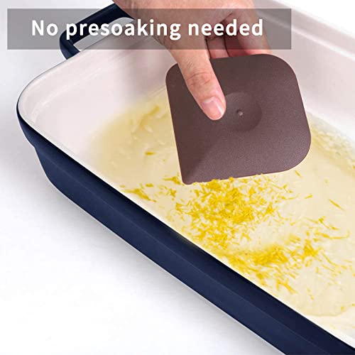 Pan Scrapers Dish Scraper Tool Set, 3Pack Cast Iron Cleaner Food Polycarbonate Plastic Pot