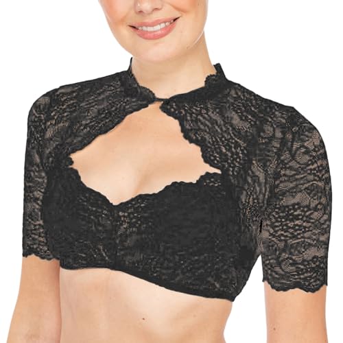 Dirndl Bluse Damen Dirndlblusen Elegante Halbarm Bluse Spitze Dirndlbluse Weiß Trachtenbluse Kurzarm Tracht Blusen Oktoberfest Kostüm Dirndlblusen Blusenshirt Hemdbluse Große Größen