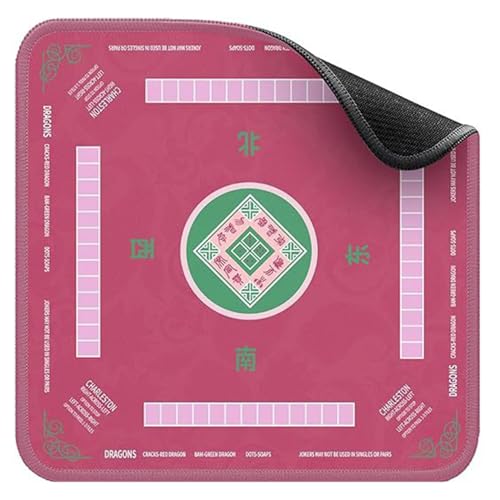 Tapis de mahjong antidérapant 80x80 cm à motif règles pour jeux de cartes et poker