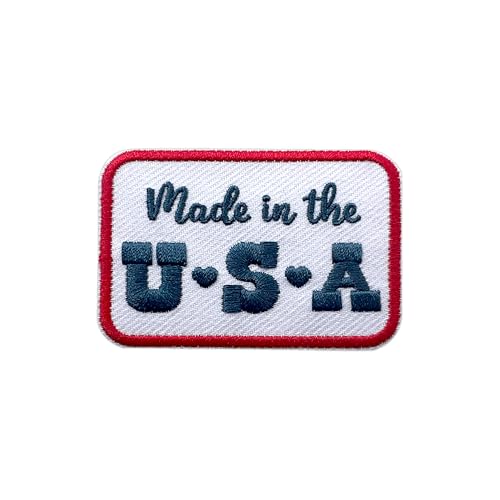Roiseposie Made in U.S.A Patch, American 3 Inches Iron On/Sew On Embroidered Applique Fabric Patriotic Patches for Clothes Backpacks Hat Jeans, Vintage Flag Embroidery Patches for Boys Girls Teenager