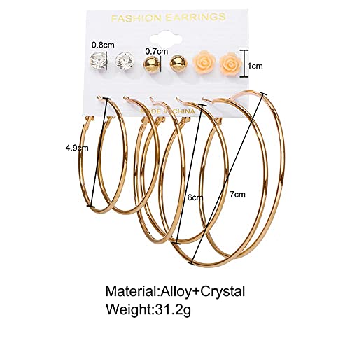 Image of Shining Diva Fashion Stylish Pairs Metal Earrings for Women and Girls