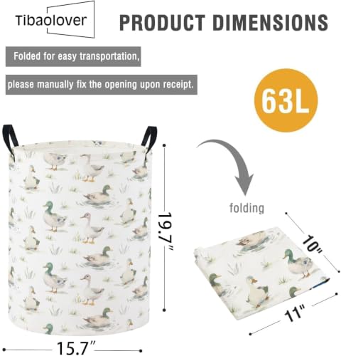 Image of Baby Laundry Basket Baby Nursery Hamper Kids Laundry Basket Toy Storage Bin for Boys Room Decor Gift Baskets for Bedroom Bathroom(Duck)