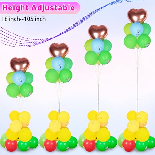 Toosci 2-in-1 Metal Adjustable Balloon Column Stand Kit Set of 2, Balloon Tree With Base, Balloon Tower Decoration for Baby Shower Graduation Birthday Wedding Party