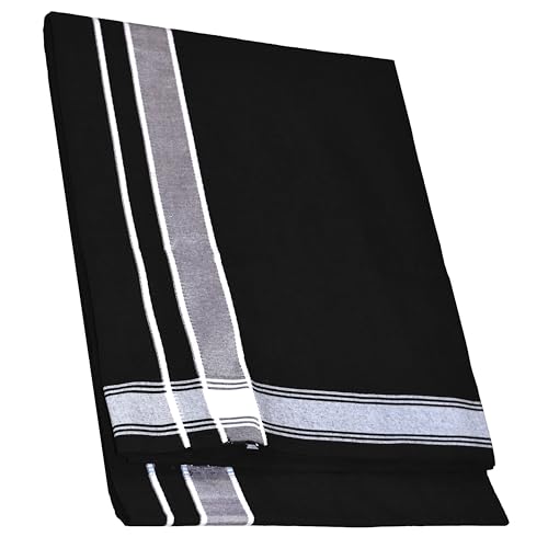 Image of TUNI MANI Men's Cotton Dhoti /Kerala Style Dhoti, 2.0meter (Pack of 2)