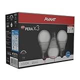 Kit Lâmpada Pera LED, 3 unidades, 7W, Luz branca 6500K, soquete E27, Bivolt, Avant