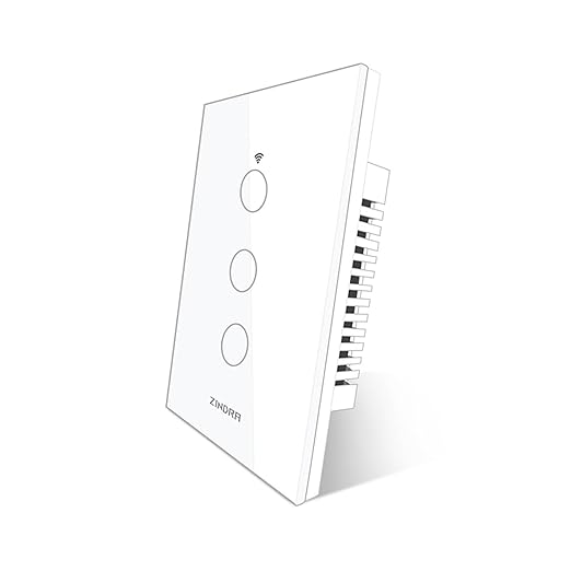 Smart Matter Light Switch, ZINDRA 2.4G WiFi Touch Wall Switch (Neutral Wire Required), Single-Pole Smart Switch Works with Apple Home, Alexa, Google Home & SmartThings, Tempered Glass Panel, White