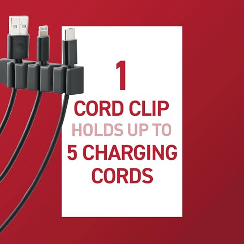 Image of Command 5-Cord Clip Organizer and Wrap Bundle, 2 Clips, 1 Wrap and 6 Medium Strips, Black, Great for Damage-Free Electronics Organization Under Desk or Wall Mount