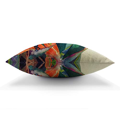HGOD DESIGNS Birds of Paradise Cotton Linen Throw Pillow Cover #TOP1