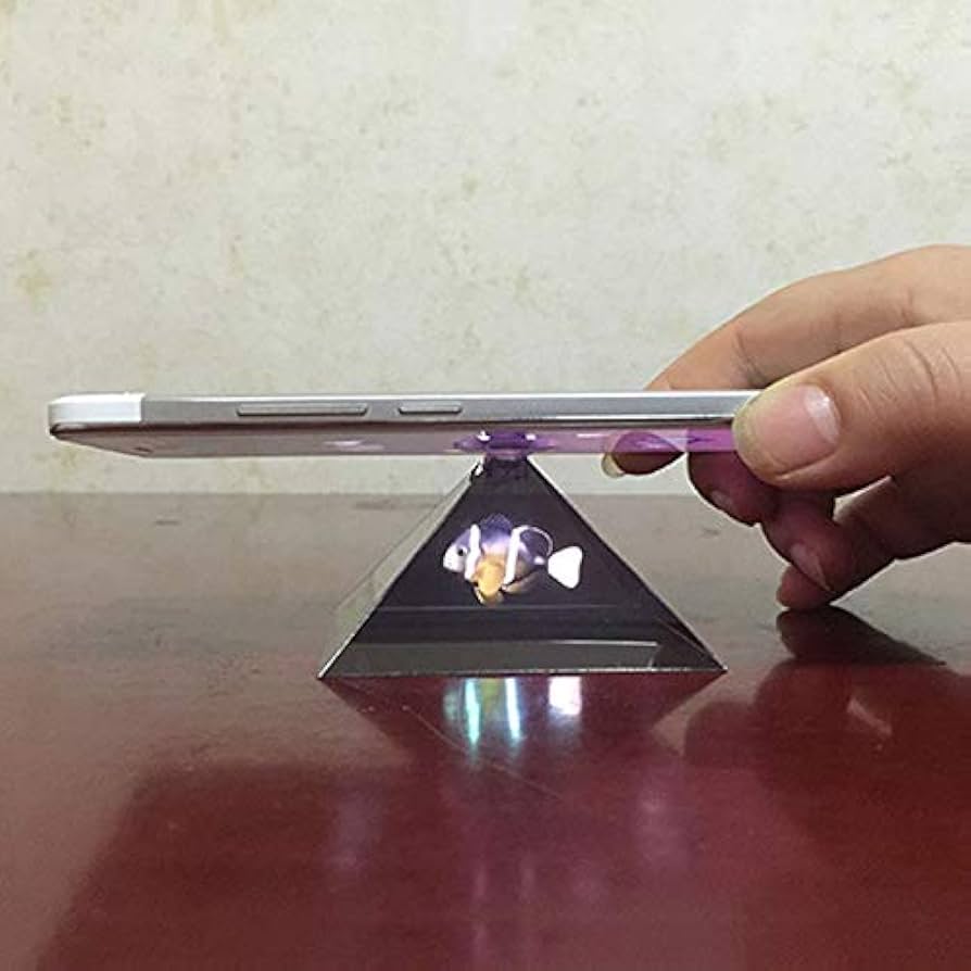 2 Pezzi Piramide Olografica 3D Per Smartphone - Proiettore Ologrammi Portatile Per Video - Foto 3
