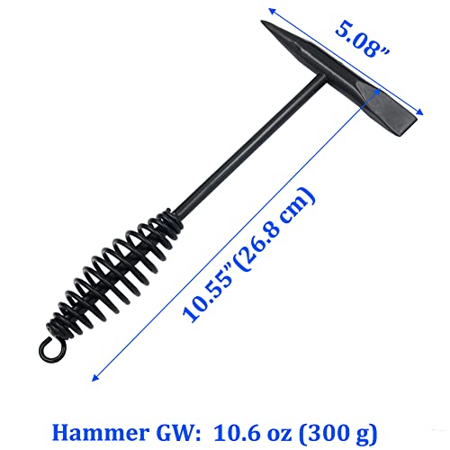 Dgol 10.6 Oz 300G Spring Handle Welding Chipping Hammer With 2 Pack Nylon Clean Brush And 2 Packs Steel Wire Brush 5 In 1 Kit #TOP2