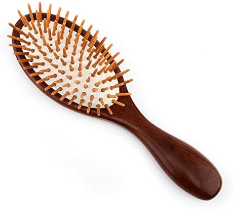 LZK Natural Sandalwood Anti-Static Cushion Detangling Massage Hair Brush Comb