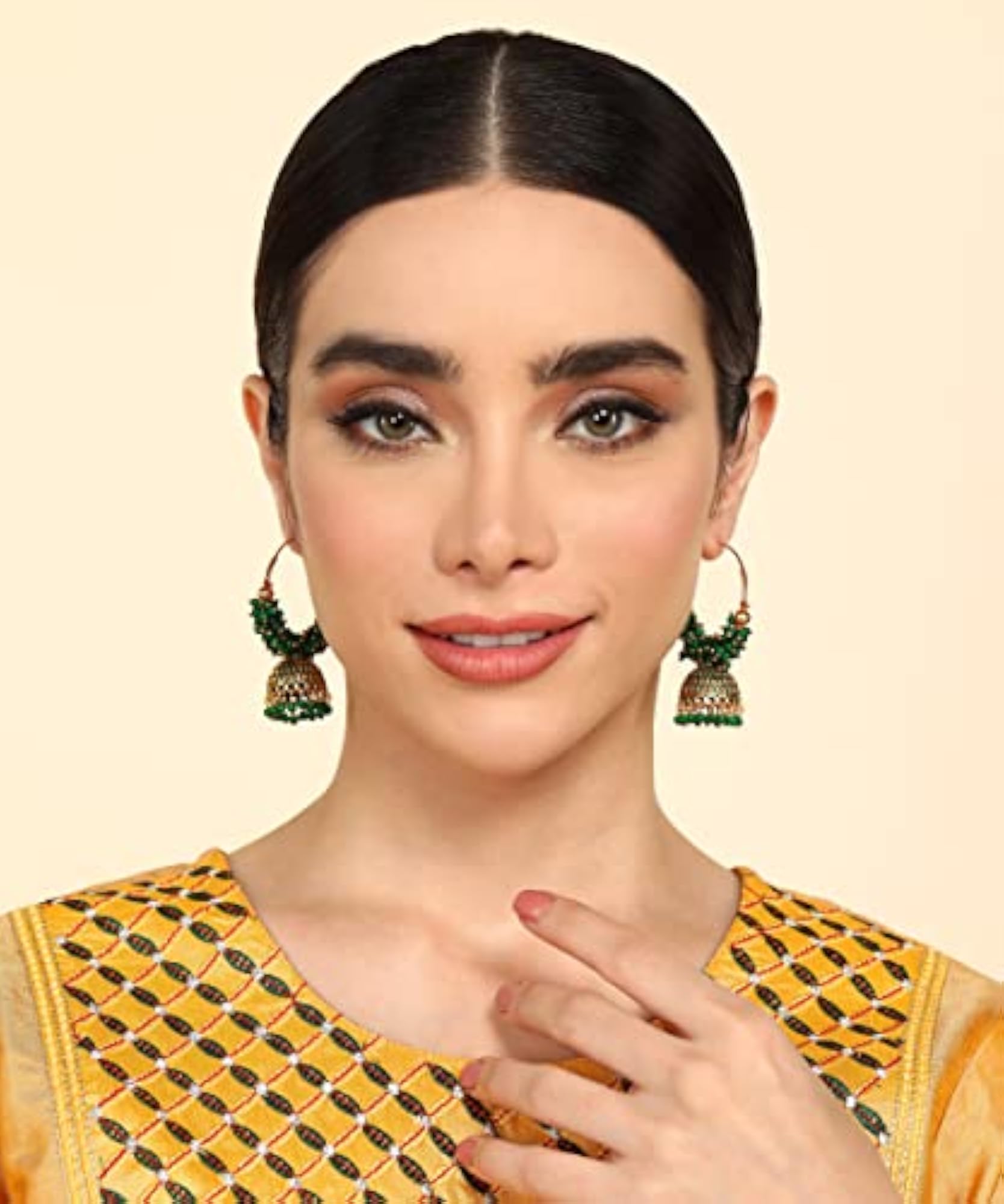 Women's Oxidized Pearl Attached Jhumka Earrings