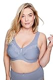 kein Einschneiden in die Haut Ulla Popken Damen große Größen Übergrößen Plus Size Entlastungs-BH, ohne Bügel, Strassanhänger, Cup C - G taubenblau 115D 658495712-115D