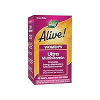 Nature's Way Alive! Women's Daily Ultra Multivitamin, High Potency Formula, Promotes Energy Metabolism and Muscle Function*, Women's Vitamins, Methylated Vitamin B12, 60 tablets