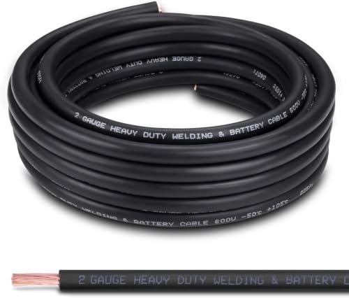 Image of 2 AWG Battery Cable, 30FT Black 2AWG Copper Wire, 2 AWG Welding Cable for Automotive, Marine and Solar