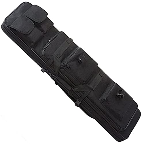 85/100/120Cm Gewehrtasche, Lang Waffentasche Gun Bag Futteral Mit Pouches Compartments Gewehrfutteral Für Gewehr Groß Militär Jagd Flinte Black,120CM