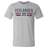 500 LEVEL Justin Verlander Detroit Font Shirt (Heather Gray, Small)