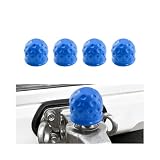 FALVFUN 4PCS Trailer Hitch Ball Cover, 2 Inch Heavy-Duty Weather-Resistant Towing Ball Protector Dust Sleeve Cap, Waterproof Auto Towball Protection Cap, Universal for RV Trailer Caravan (Blue)