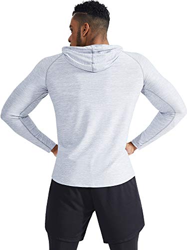 Neleus Men's 2 Pack Dry Fit Running Shirt Long Sleeve Workout Athletic Shirts With Hoods,5071 Dark Grey,Light Grey,Us Xl,Eu 2Xl #TOP4