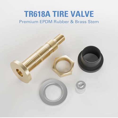 Image of CKAuto TR618A Tubeless Air Liquid Tractor Clamp-in Valve Stems, 10 Pcs /Pack | Fits Standard 0.625 inch Rim Holes, For Tubeless Tires, Industrial Agricultural Tractor Wheels