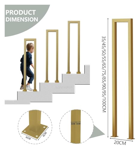 Rambarde d'escalier en U haut de gamme 85 cm 3 pieces finition soignee - 3