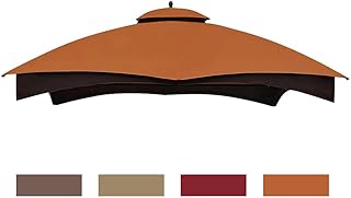 USA High Performance Replacement Canopy Top for Lowe's Allen Roth Heavy Duty Gazebo Roof Gazebo Top with Air Vent 10X12 Cover #GF-12S004B-1, Replacement Top Only (Rust)
